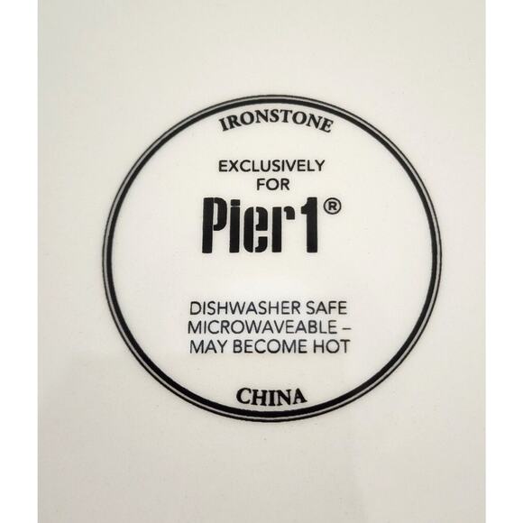 Plates-Pier 1-Salad/Dessert-Floral-Cream with Coral Flowers-Buffet-Set of 2 - Picture 5 of 8